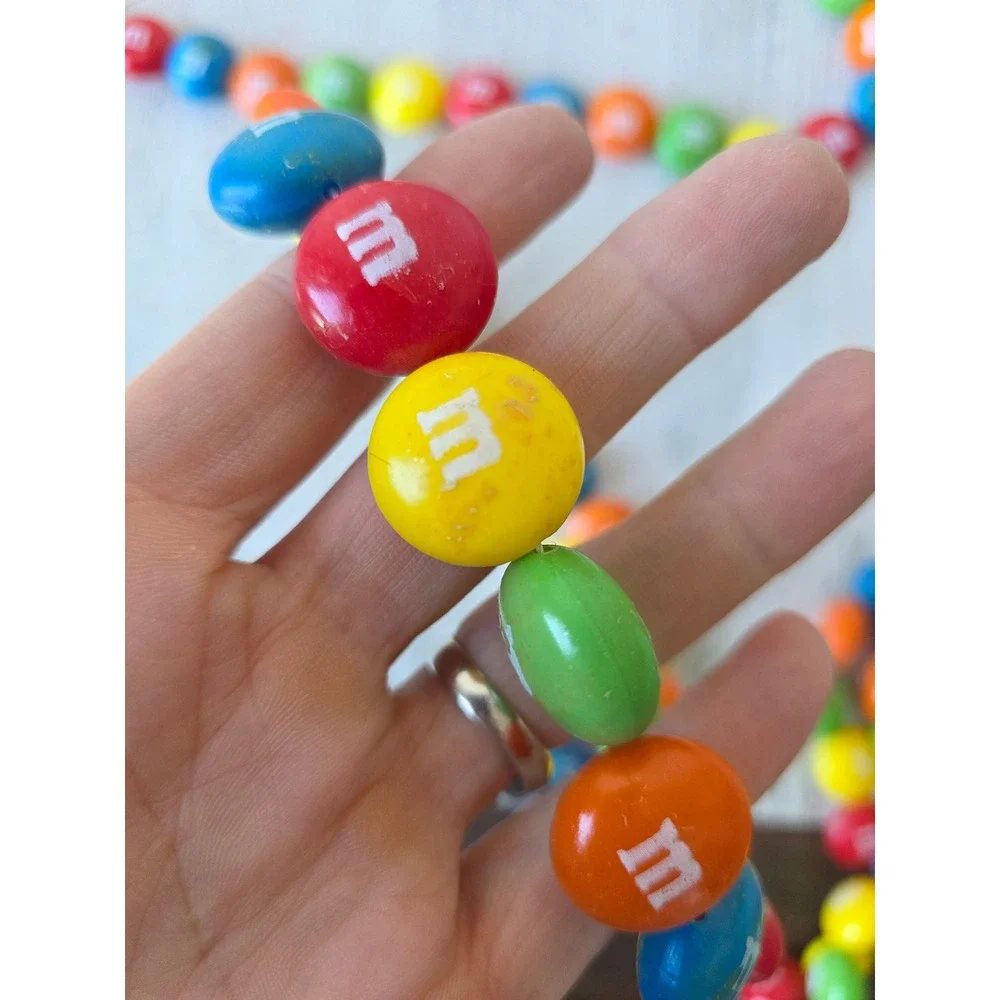 Vintage M&M Garland candy‎ Xmas decor rainbow red blue green